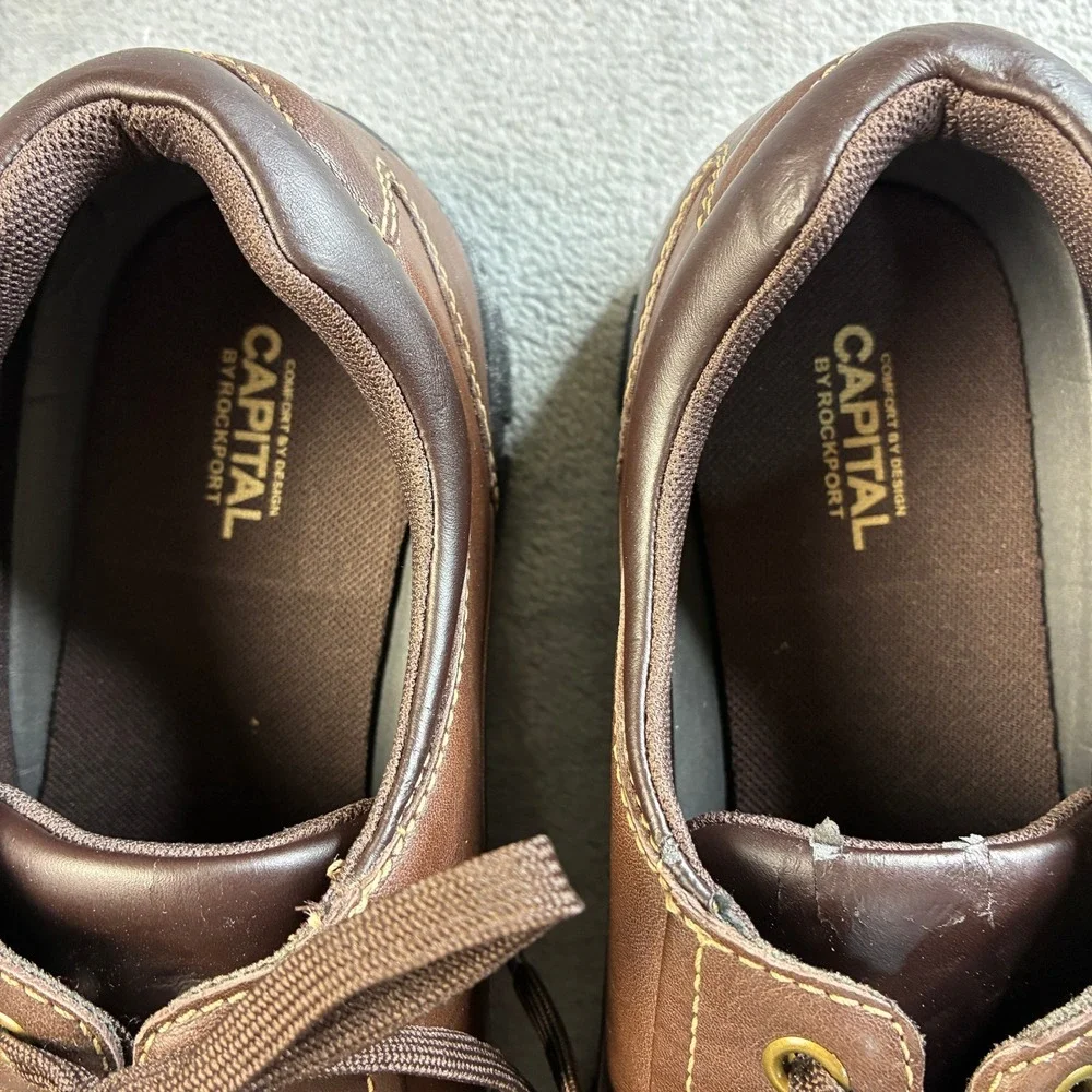 Capital by Rockport‎ Men's Brown Leather Oxford Shoes Size 12M Lace Up READ